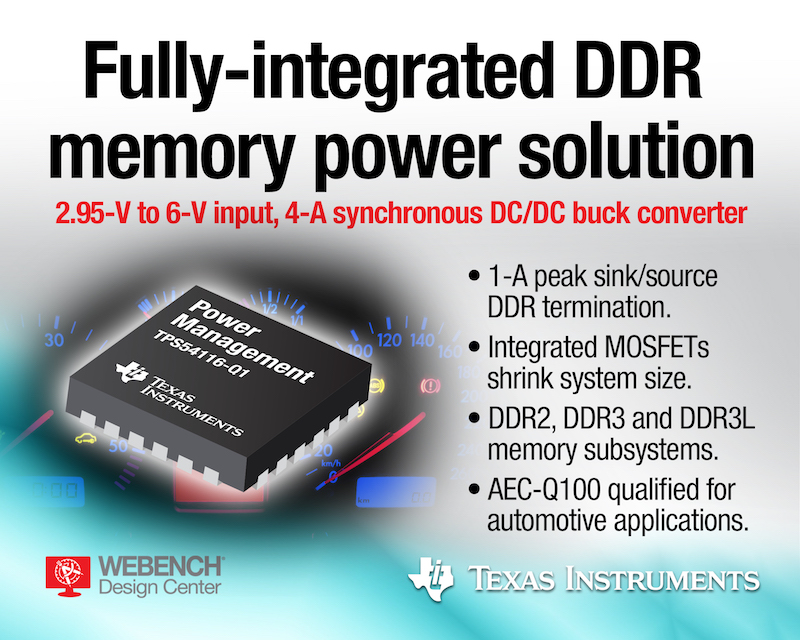 TI claims first fully-integrated DDR memory power solution